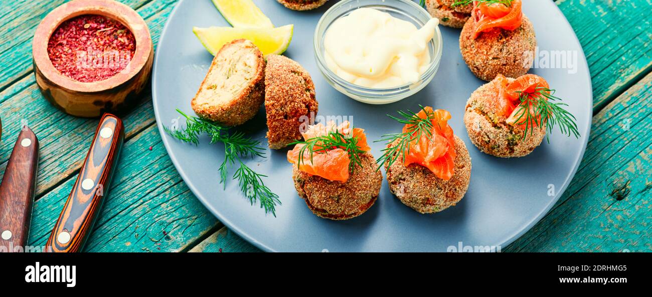 Cod Cutlets Plate delicious fish cakes hi-res stock photography and images - Alamy