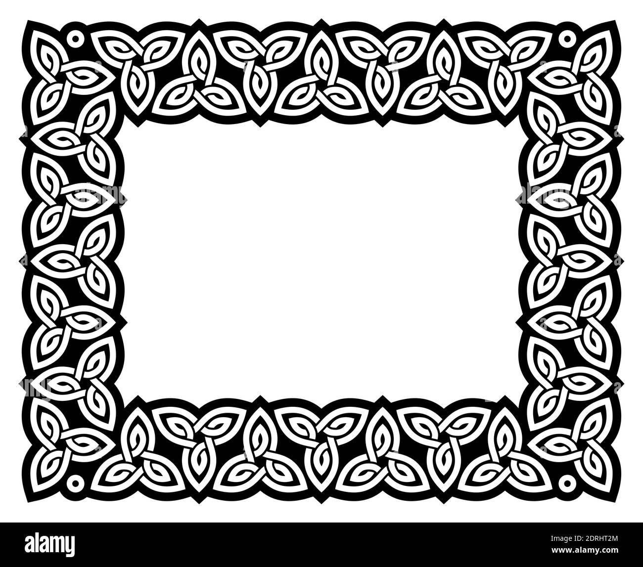 Irish Celtic vector frame design, Irish traditional ractangle border perfect for greeting card or invitation Stock Vector