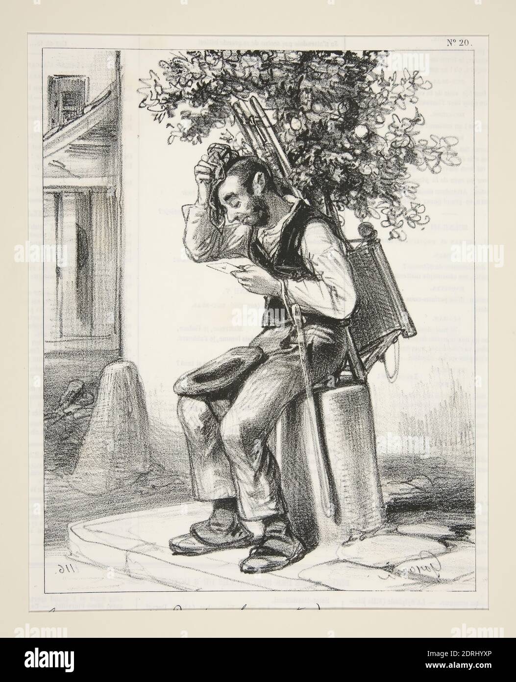 Artist: Paul Gavarni, French, 1804–1866, Recevez en attendant ce leger acte…, Lithograph, French, 19th century, Works on Paper - Prints Stock Photo