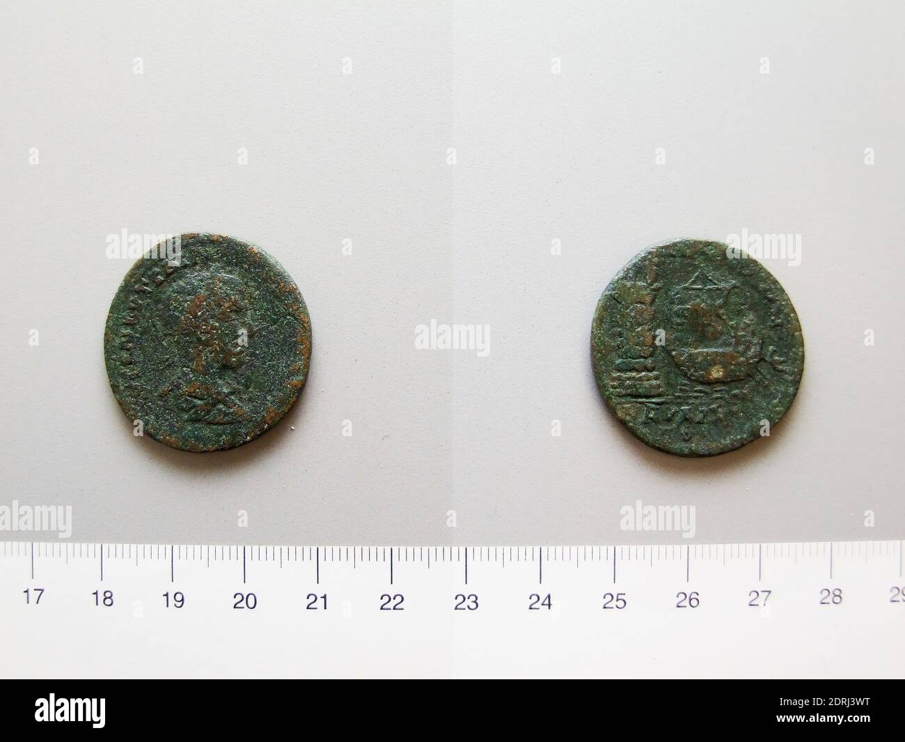 Ruler: Trajan Decius, Emperor of Rome, A.D. 201–251, ruled 249–51, Mint: Aegeae, Cilicia, Coin of Trajan Decius, Emperor of Rome from Aegeae, Cilicia, 249–51, Bronze, 13.11 g, 1:00, 29.7 mm, ILE2013.17.401 , Made in Aegeae, Cilicia, Roman, 3rd century, Numismatics Stock Photo