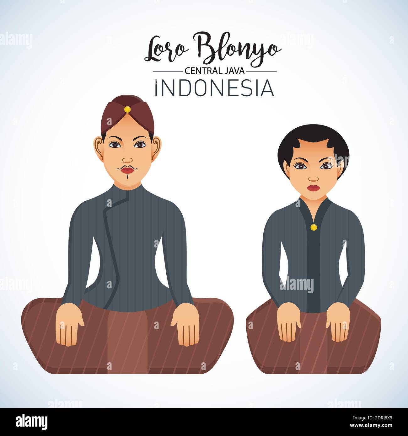 Vector stock of Traditional bridal couple from central