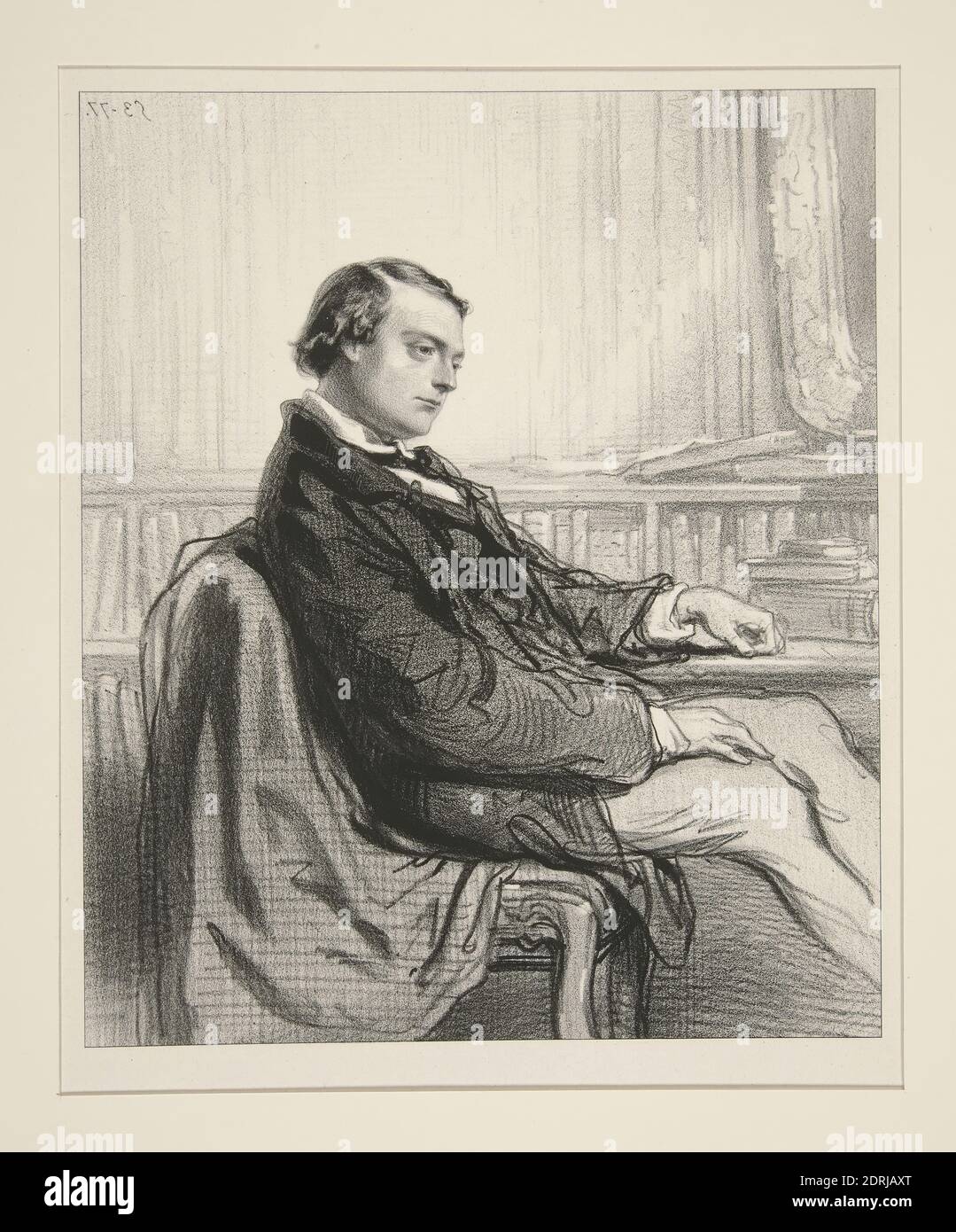 Artist: Paul Gavarni, French, 1804–1866, Theodore de Banville, Lithograph, French, 19th century, Works on Paper - Prints Stock Photo