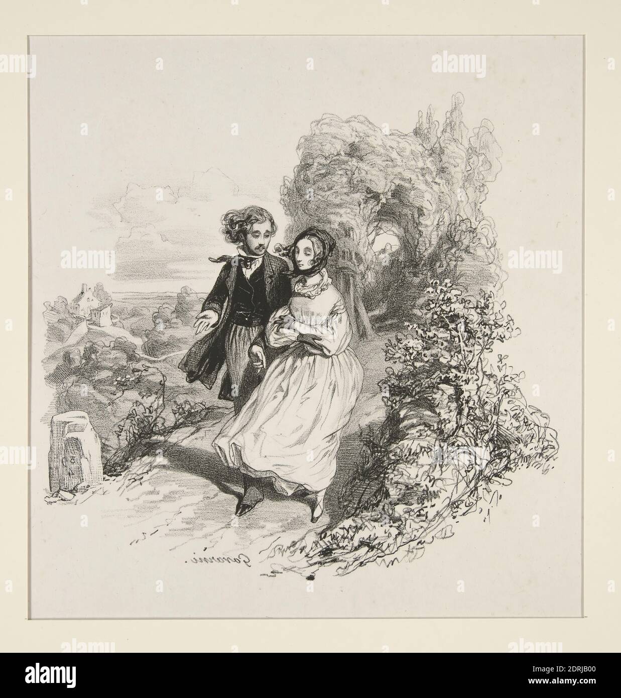 Artist: Paul Gavarni, French, 1804–1866, Sans Amour, Lithograph, French, 19th century, Works on Paper - Prints Stock Photo