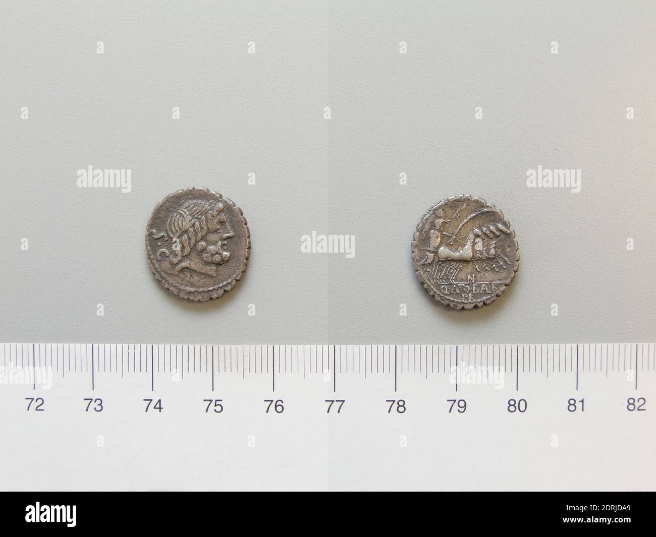 Mint: Rome, Magistrate: Q. Antonius Balbus, Denarius from Rome, 83–82 B.C., Silver, 3.84 g, 7:00, 17.6 mm, Made in Rome, Italy, Roman, 1st century B.C., Numismatics Stock Photo