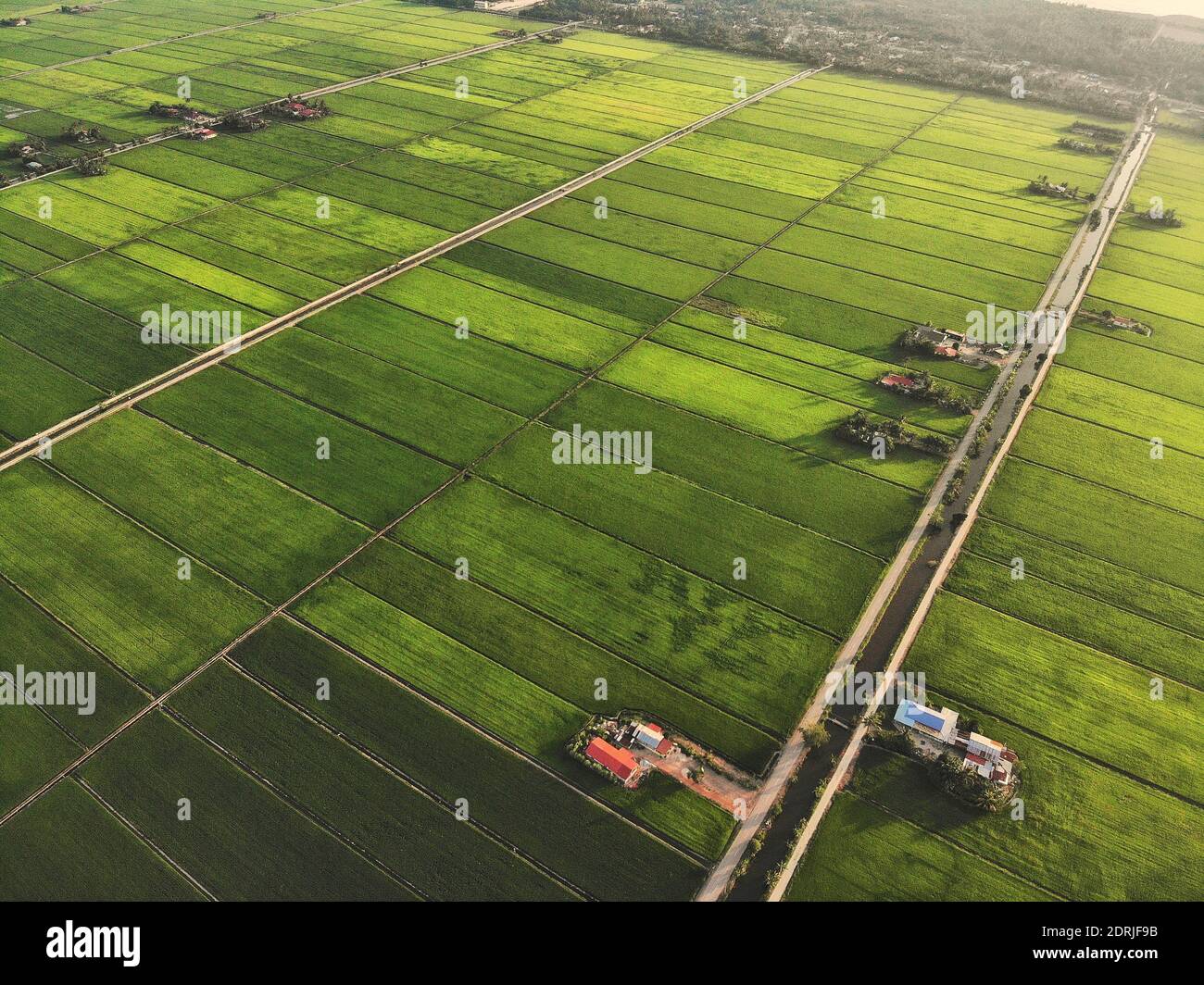 Aerial View Of Farm Stock Photo - Alamy