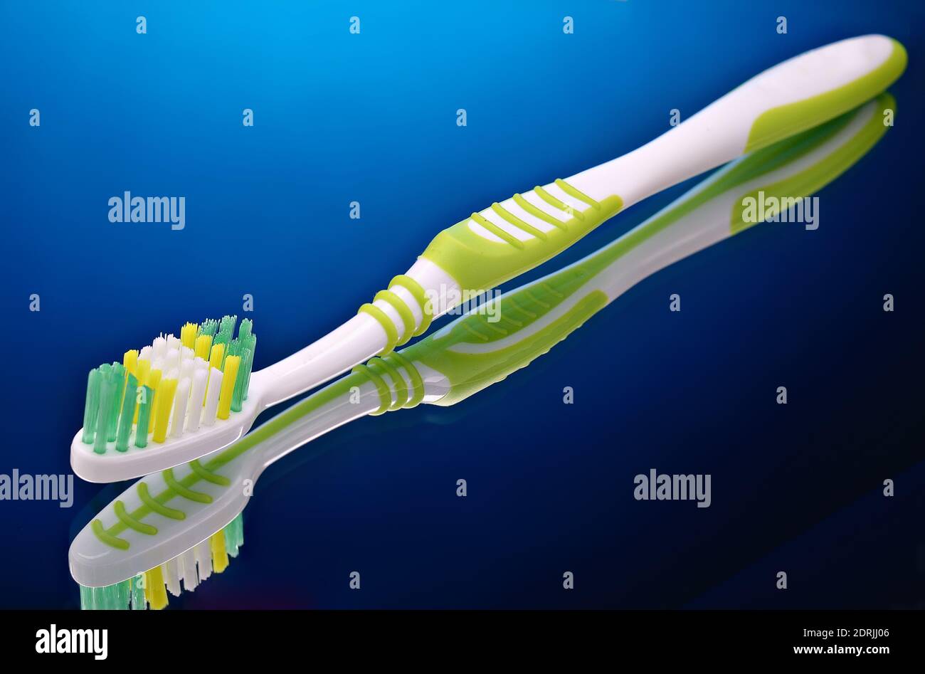 Toothbrush on a dark gradient background Stock Photo