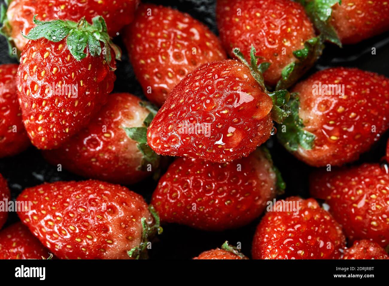 Fresh ripe perfect strawberry - Food Frame Background Stock Photo - Alamy