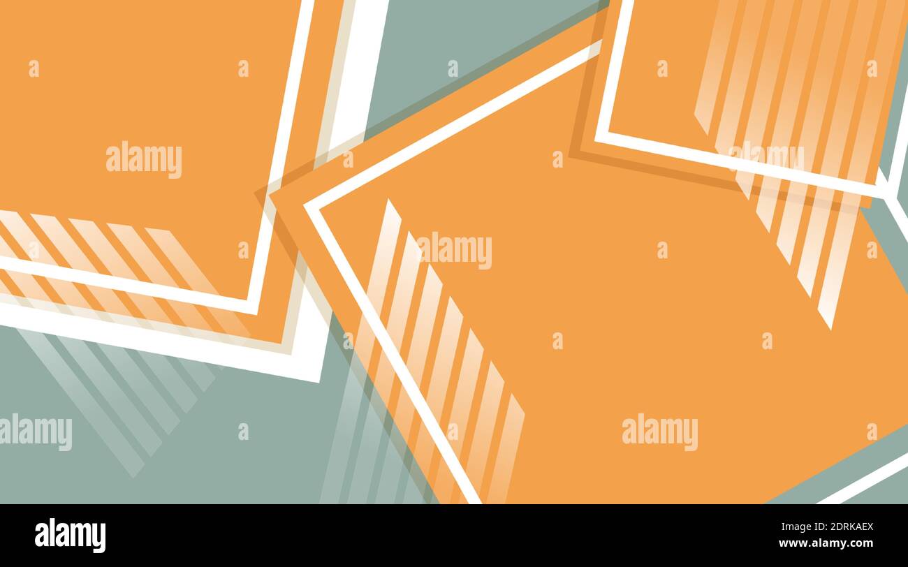 abstract vector background . orange square with overlapping lines Stock Vector
