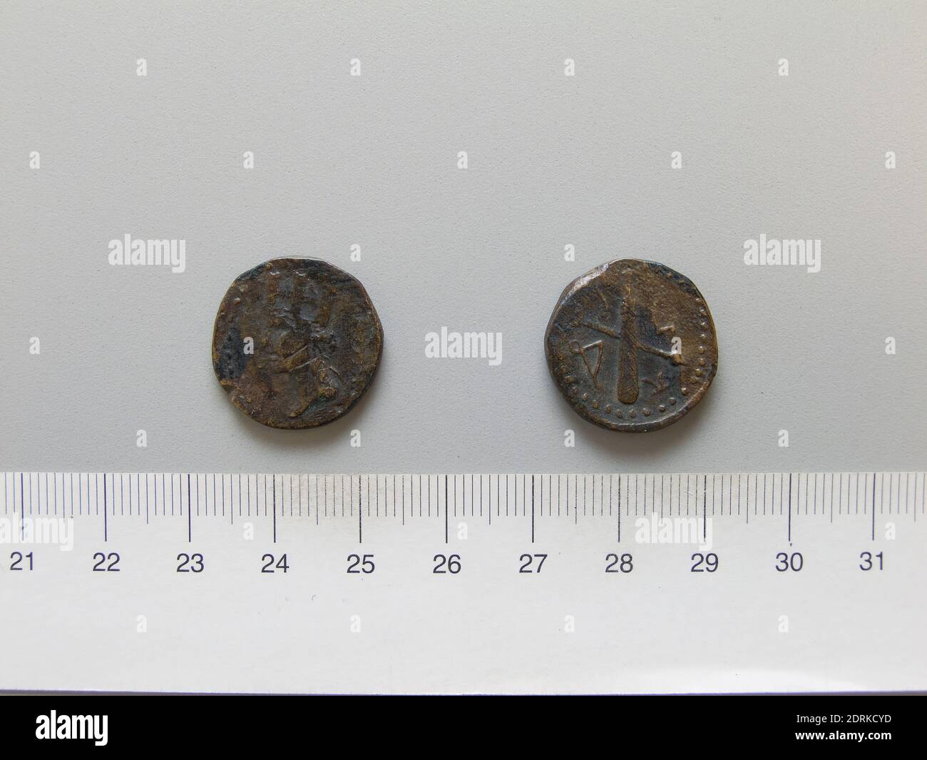 Mint: Leptis Magna, Mint: Sabratha, Coin from Leptis Magna; Sabratha, 1st century B.C., Bronze, 5.755 g, 5:00, 20 mm, Made in Leptis Magna, Syrtica, Roman, 1st century B.C., Numismatics Stock Photo