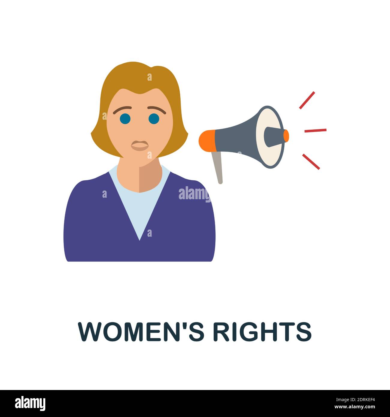 Women'S Rights flat icon. Color simple element from activism collection