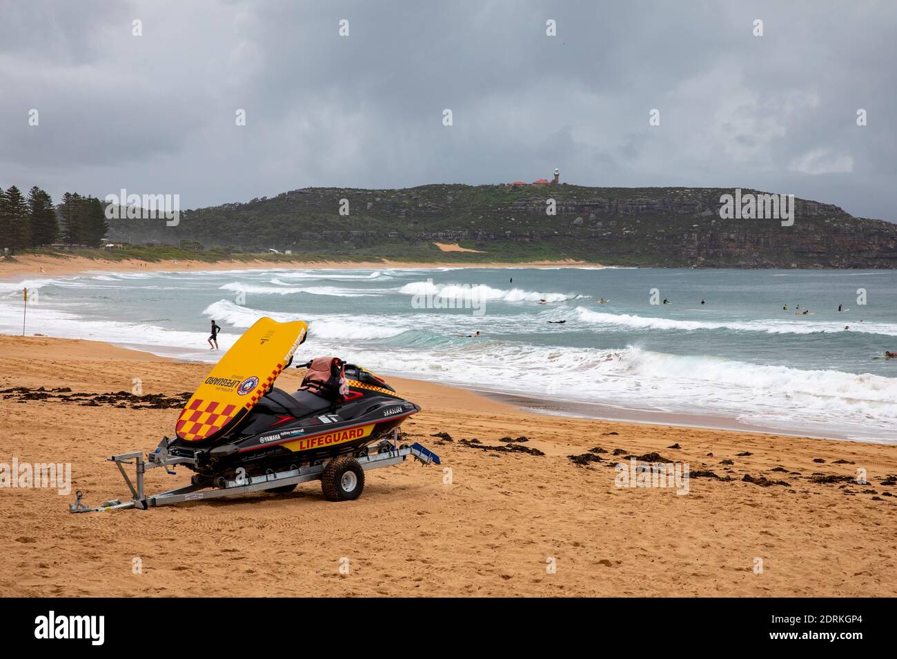 Palm beach Sydney, australian lifeguard surf rescue jet ski and lifeguard surfboard,Sydney,Australia Stock Photo