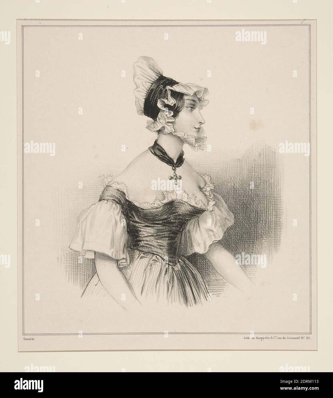 Artist: Paul Gavarni, French, 1804–1866, SOUBRETTE, Lithograph, French, 19th century, Works on Paper - Prints Stock Photo