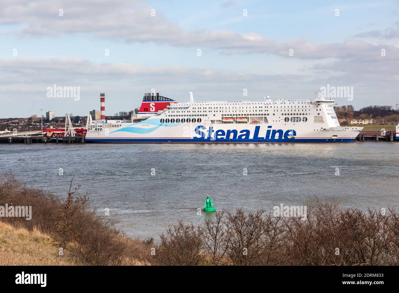 HOEK VAN HOLLAND, THE NETHERLANDS - FEBRUARY 29, 2016: The ferry Stena Hollandica of the Stena Line moored at the quay of Hoek van Holland, Rotterdam, Stock Photo