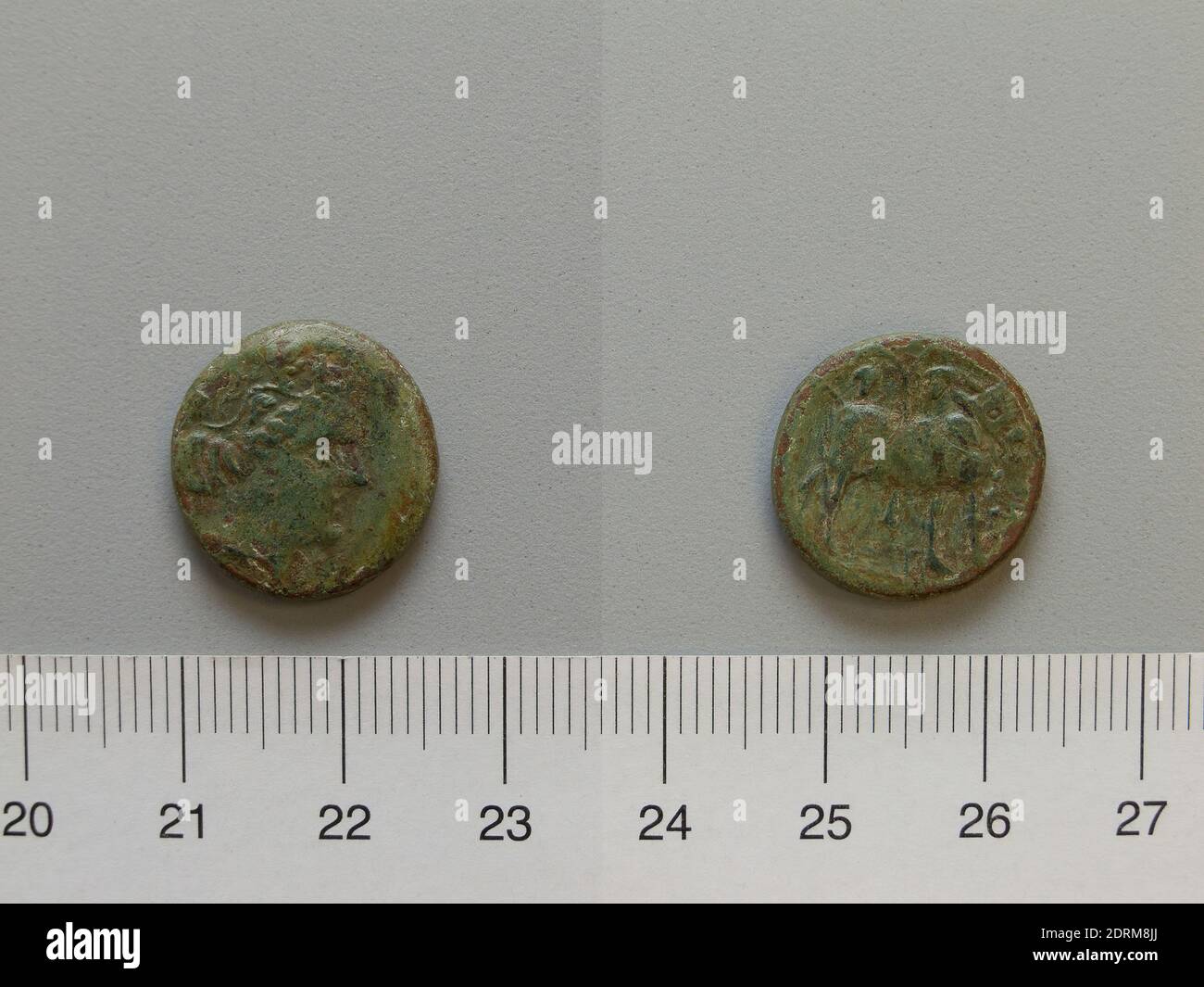 Mint: Histiaea, Coin from Histiaea, 369–338 B.C., Copper, 3.93 g, 5:00, 17.5 mm, Made in Histiaea, Euboea, Greek, 4th century B.C., Numismatics Stock Photo