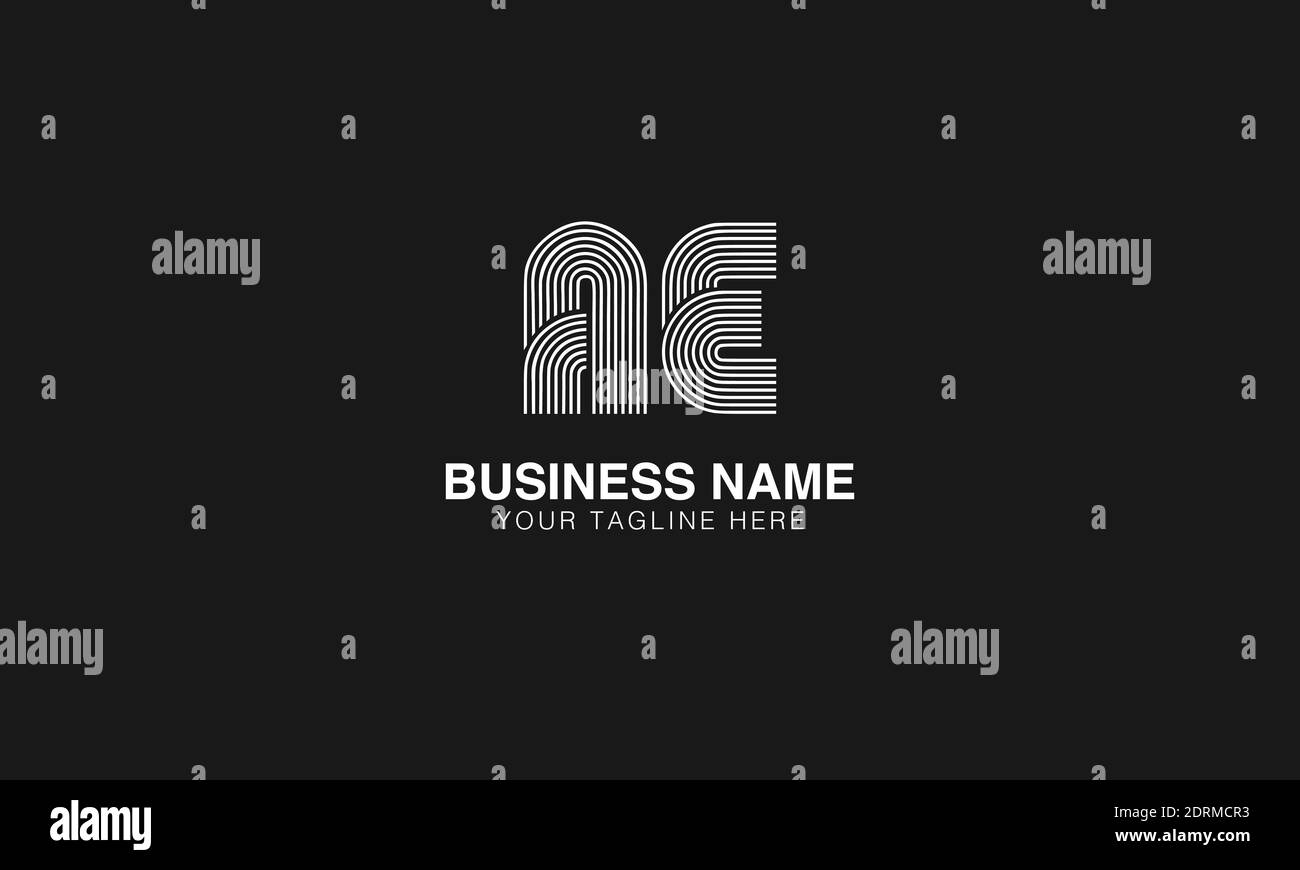 AE A E initial based abstract modern minimal creative logo vector template image. line art fingerprint  logo Stock Vector