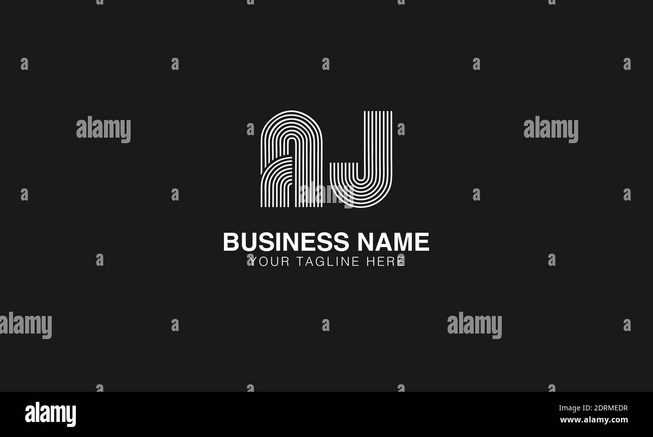 AJ A J initial based abstract modern minimal creative logo vector template image. line art fingerprint  logo Stock Vector