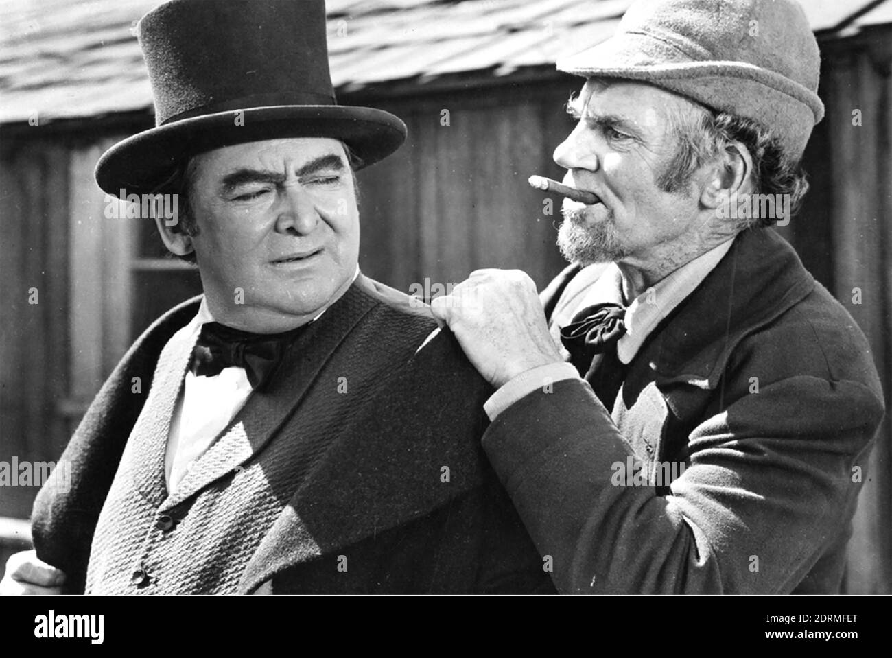 ALL THAT MONEY CAN BUY akas The Devil and Daniel Webster 1941 RKO Radio Pictures film with Edward Arnold at left as lawyer Daniel Webster and Walter Huston as Mr Scratch Stock Photo
