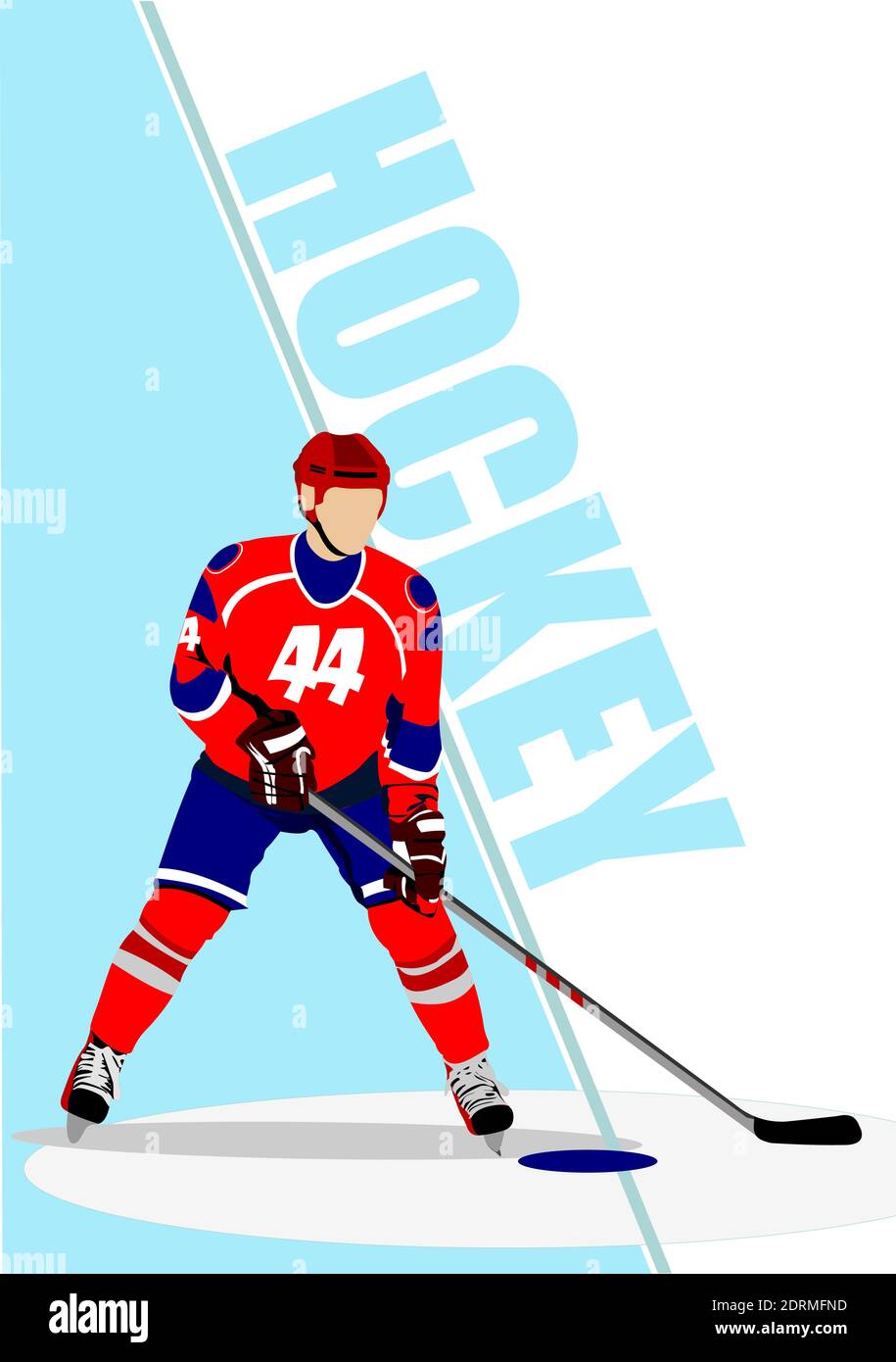 Ice hockey player poster. Vector illustration Stock Vector Image & Art