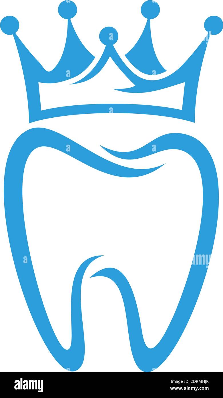 king tooth dental logo icon vector graphic concept design Stock Vector