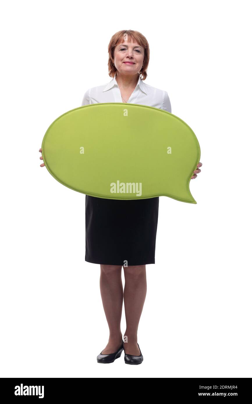 Image of mature woman isolated over white background Stock Photo - Alamy