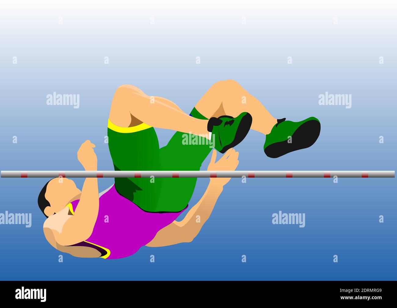 Man High jump. Sport. Track and field. illustration Stock Vector Image