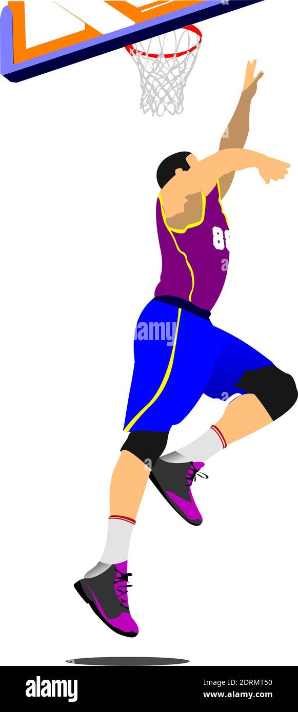 Basketball players. Colored Vector illustration Stock Vector