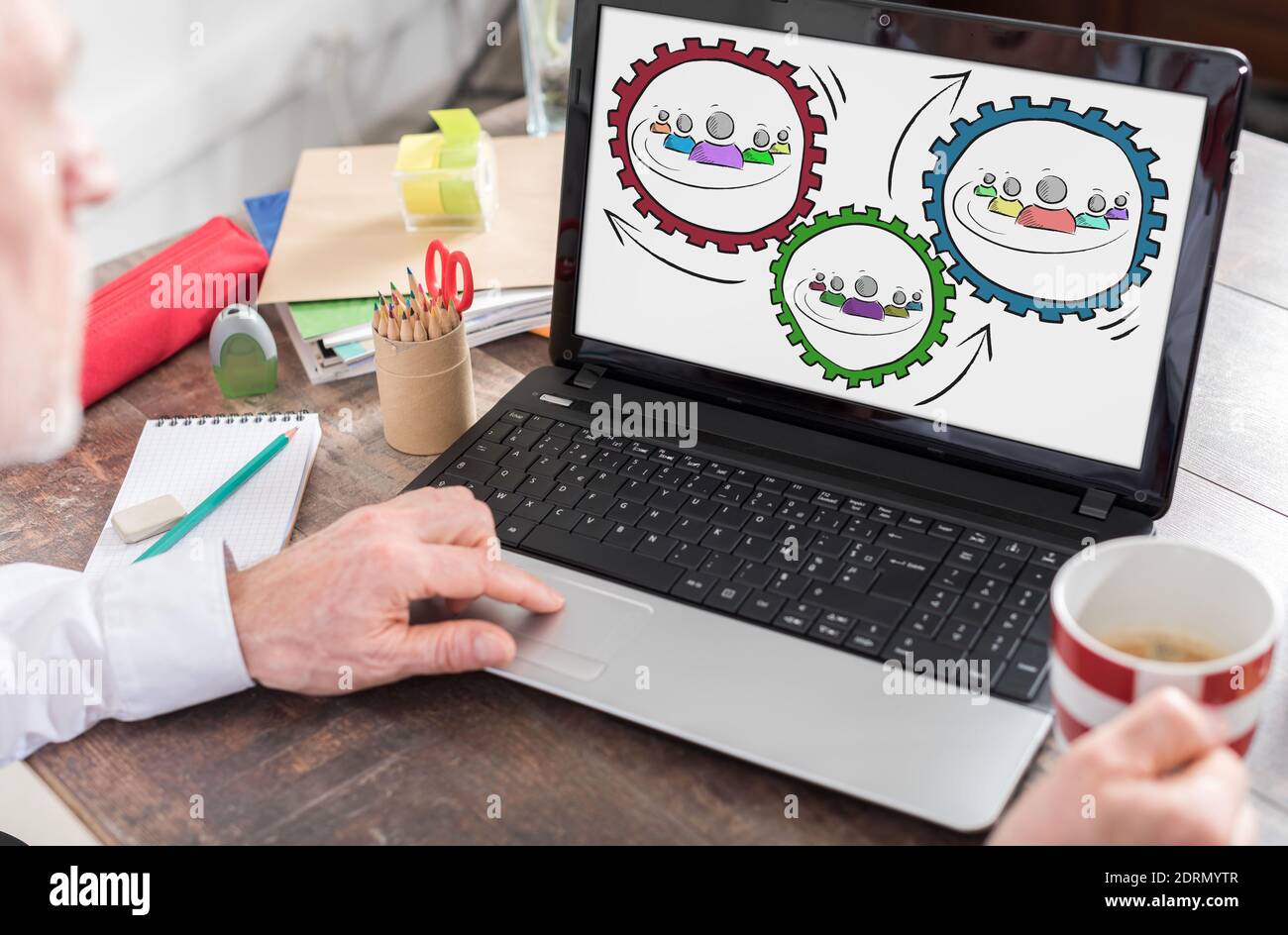 Partnership concept shown on a laptop screen Stock Photo