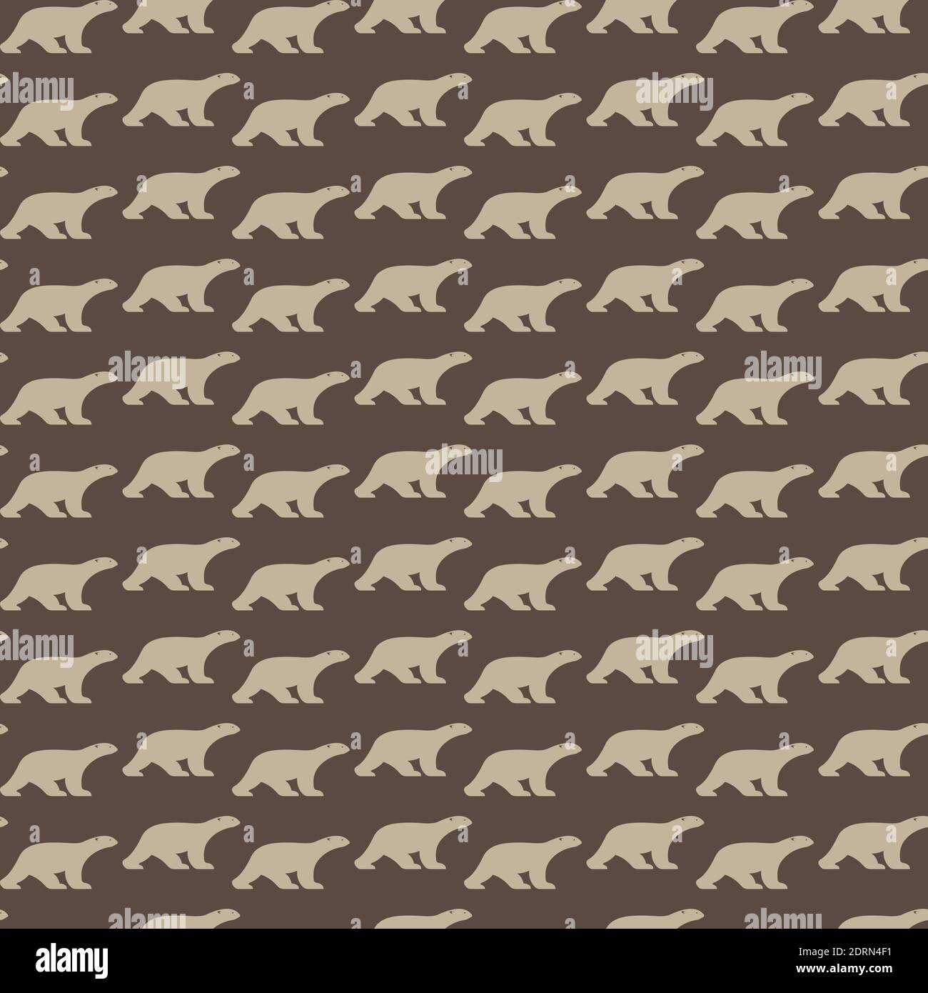 Vector seamless pattern with bear on brown background. wallpaper.Easy editable layered vector illustration. Stock Vector