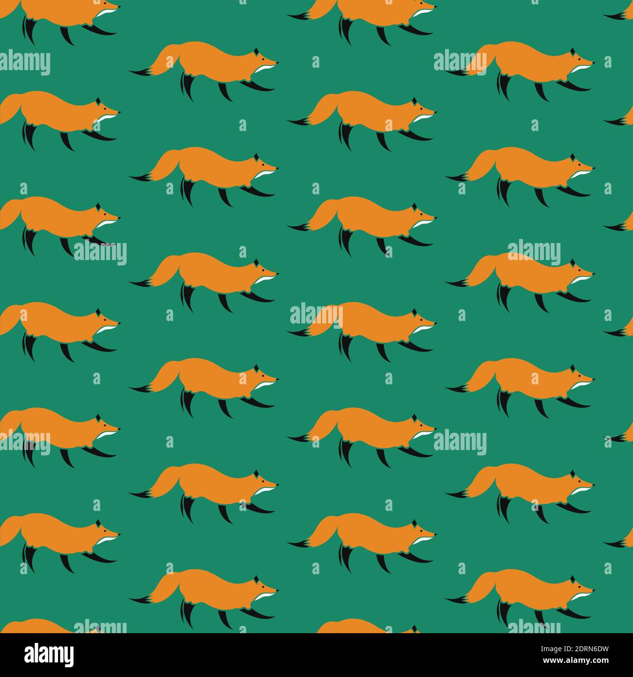 fox vector art background design for fabric and decor. Seamless pattern ...