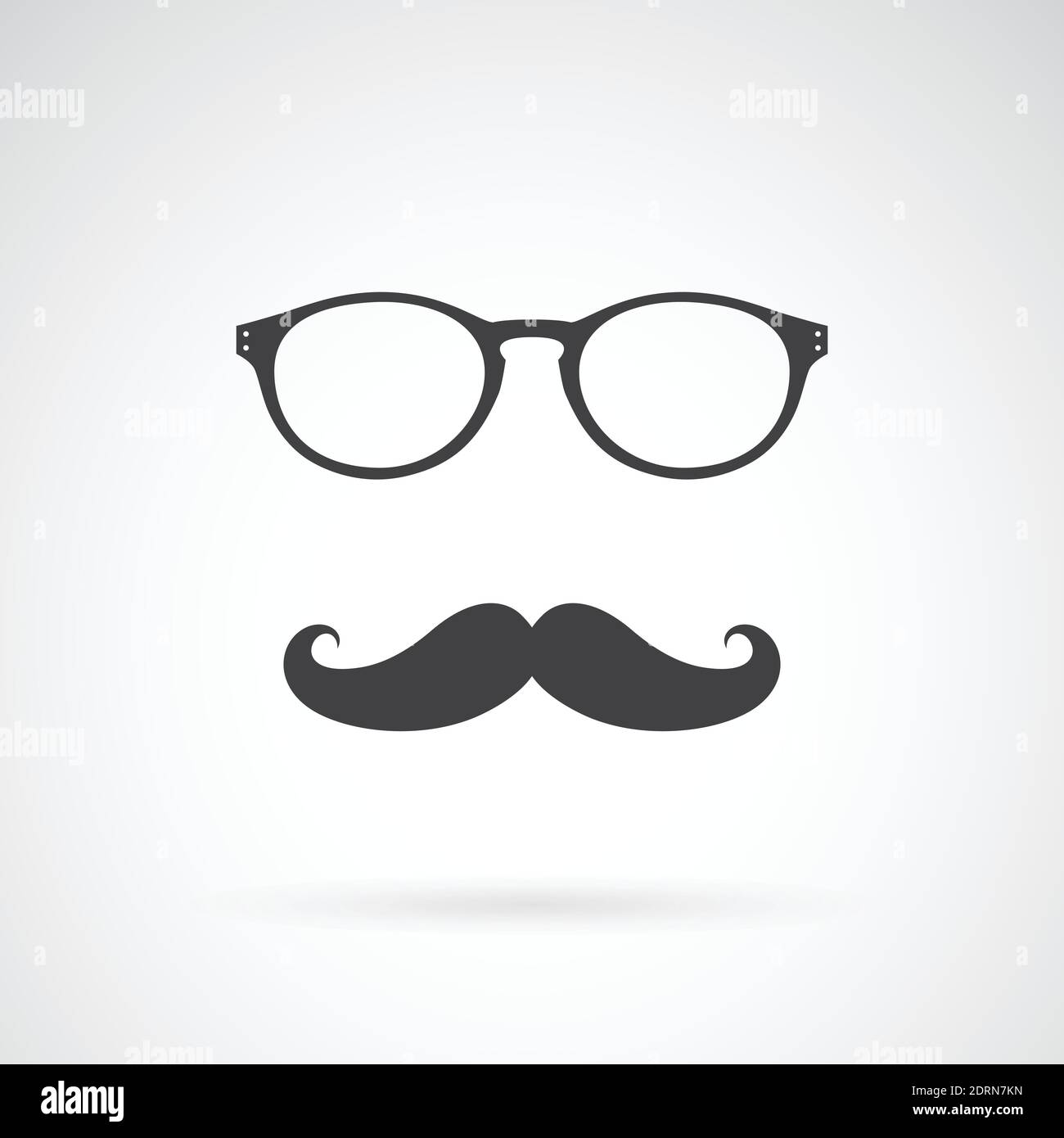 Vector image of an glasses and mustache on white background. Easy editable layered vector illustration. Stock Vector