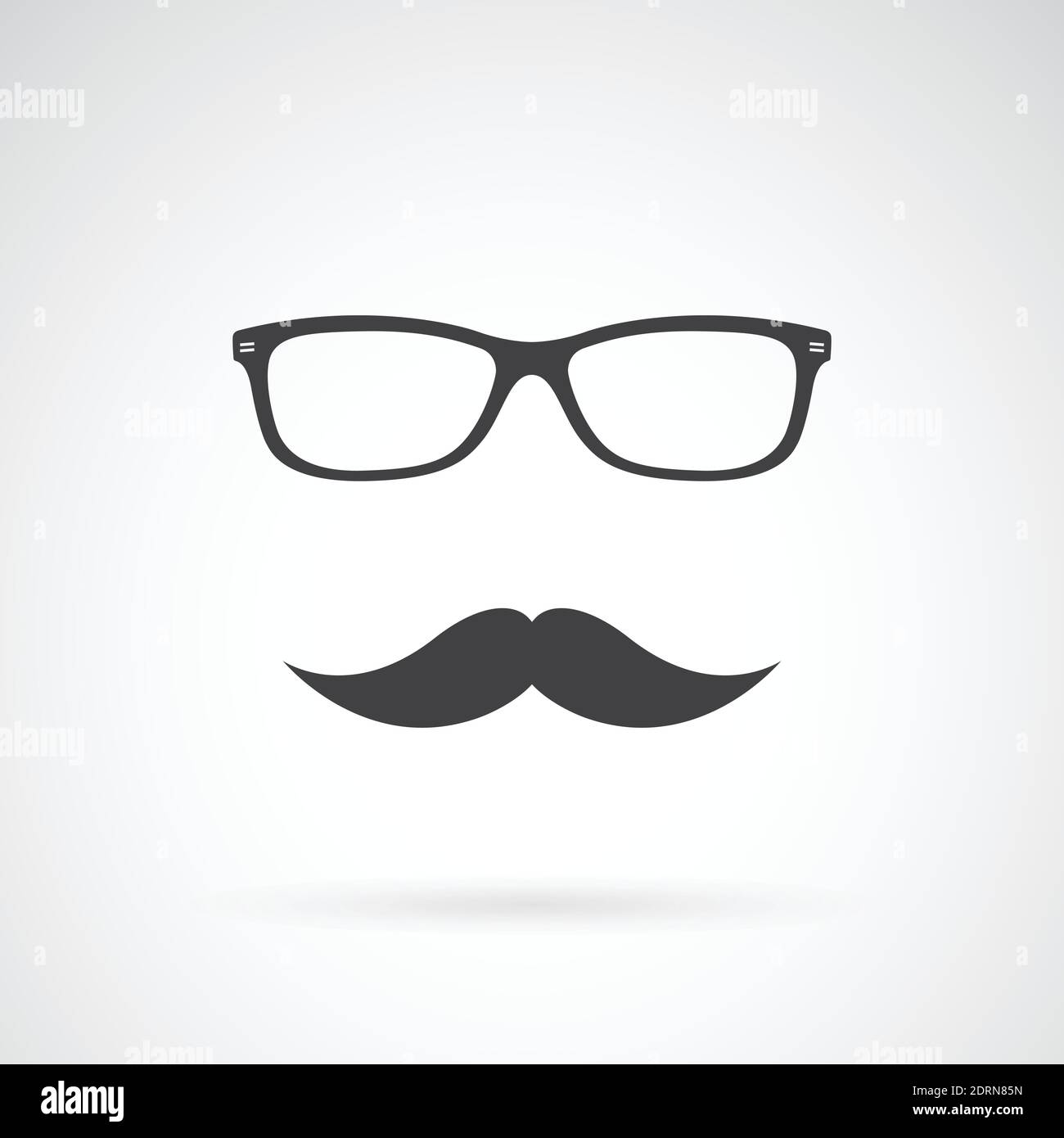 Vector image of an glasses and mustache on white background. Easy editable layered vector illustration. Stock Vector