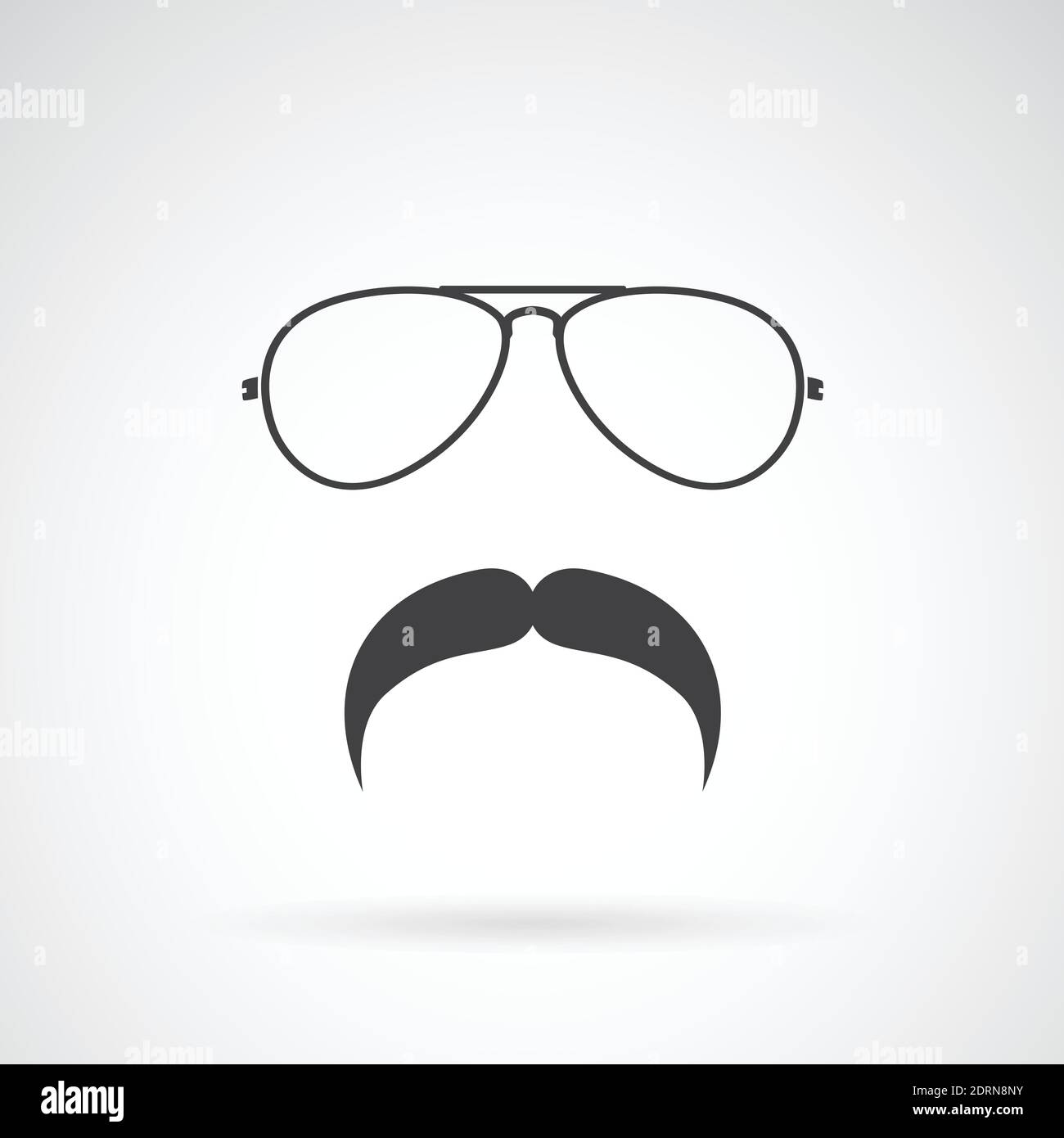 Vector image of an glasses and mustache on white background. Easy editable layered vector illustration. Stock Vector
