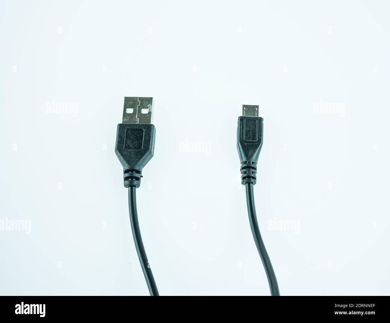 Computer Cables Against White Background Stock Photo Alamy