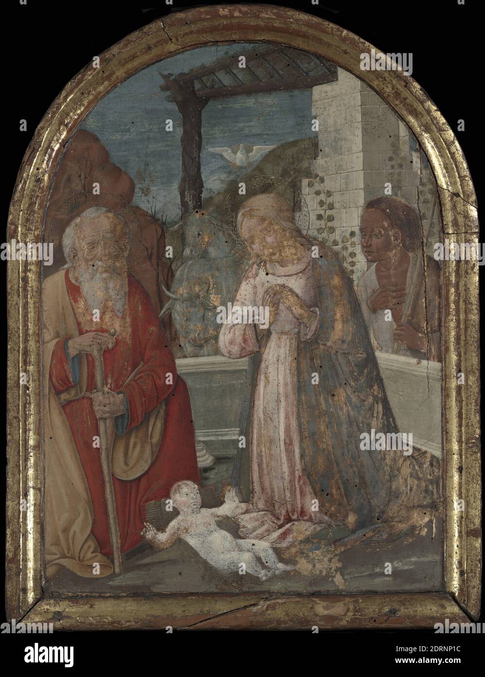 Artist: Girolamo di Benvenuto, Italian, Siena, 1470–1524, The Nativity, ca. 1510, Egg tempera on panel, 59.7 × 45.4 × 4.4 cm (23 1/2 × 17 7/8 × 1 3/4 in.), Made in Siena, Italy, Italian, Siena, 16th century, Paintings Stock Photo
