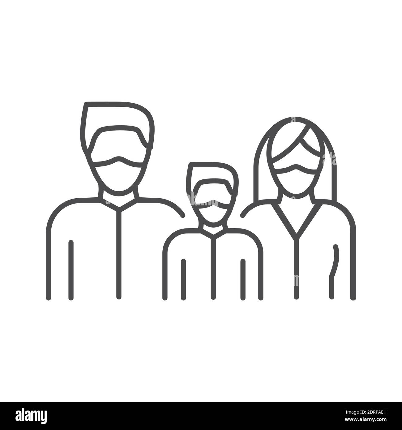 Protection family line color icon. Sign for web page, mobile app, button, logo. Stock Vector