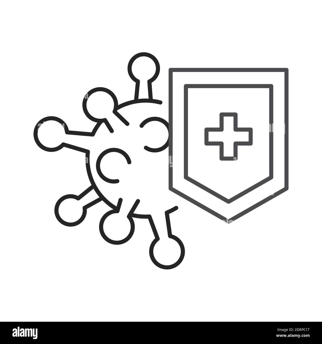 Virus protection line color icon. Sign for web page, mobile app, button, logo. Stock Vector