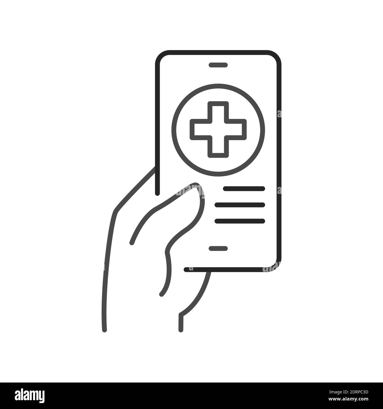 Online doctor app line color icon. Sign for web page, mobile app, button, logo. Stock Vector