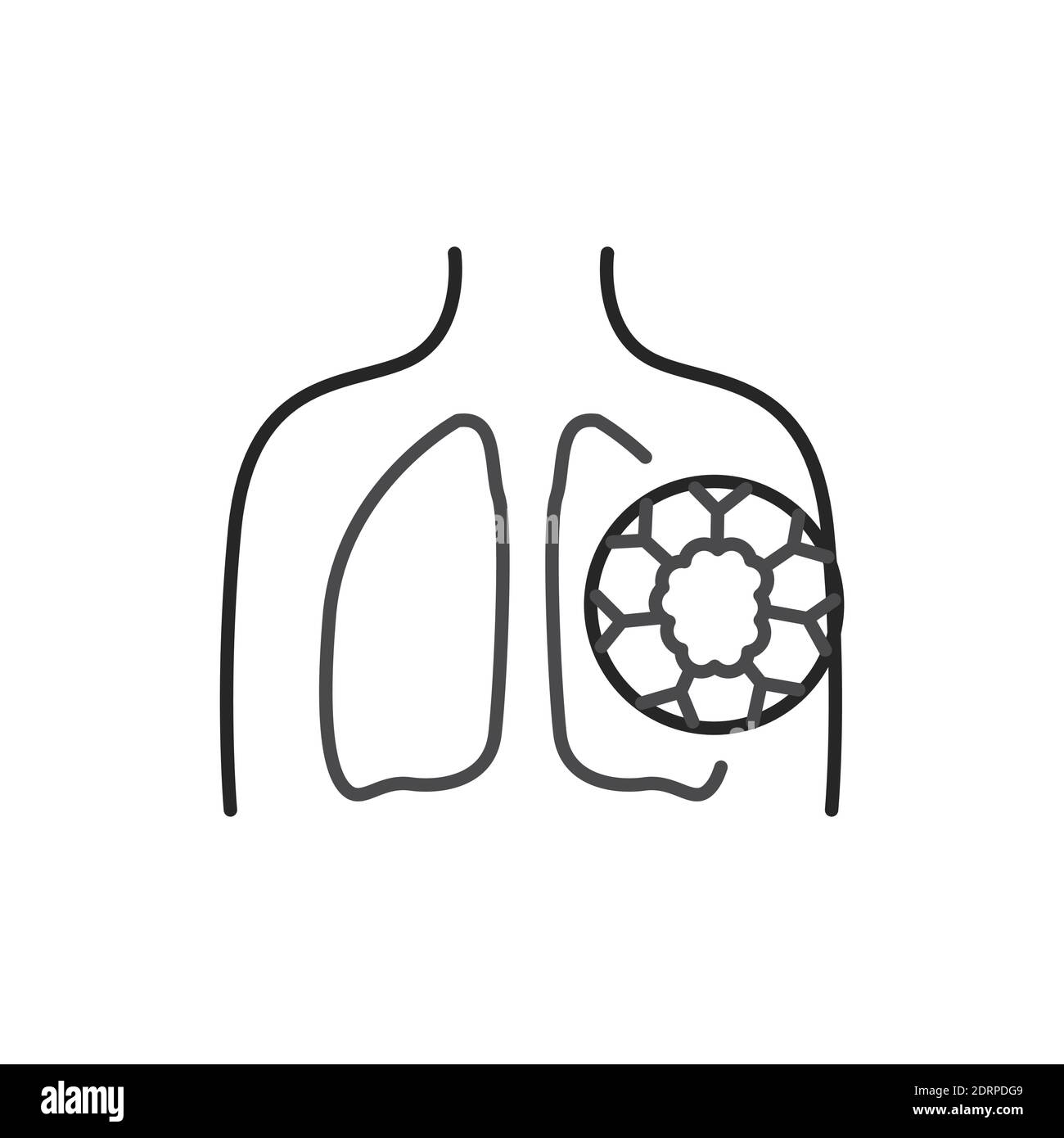 Lungs cancer line color icon. Sign for web page, mobile app Stock ...