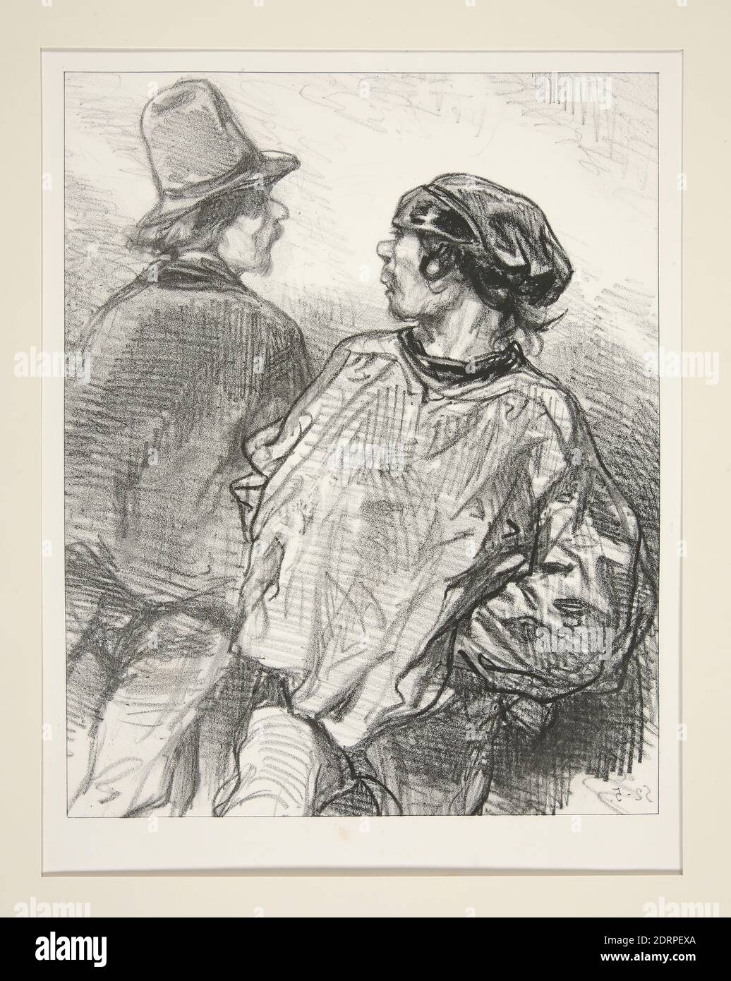 Artist: Paul Gavarni, French, 1804–1866, Qu’est-ce que c’est! On n’est donc p’us des freres?, Lithograph, French, 19th century, Works on Paper - Prints Stock Photo