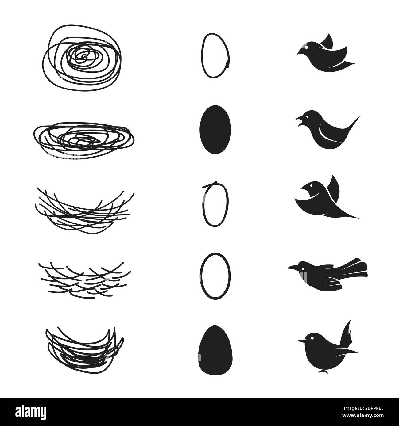 Bird Nests and Eggs Drawings Black and White Clip Art, Vintage Natural  History, Printable Download - Etsy