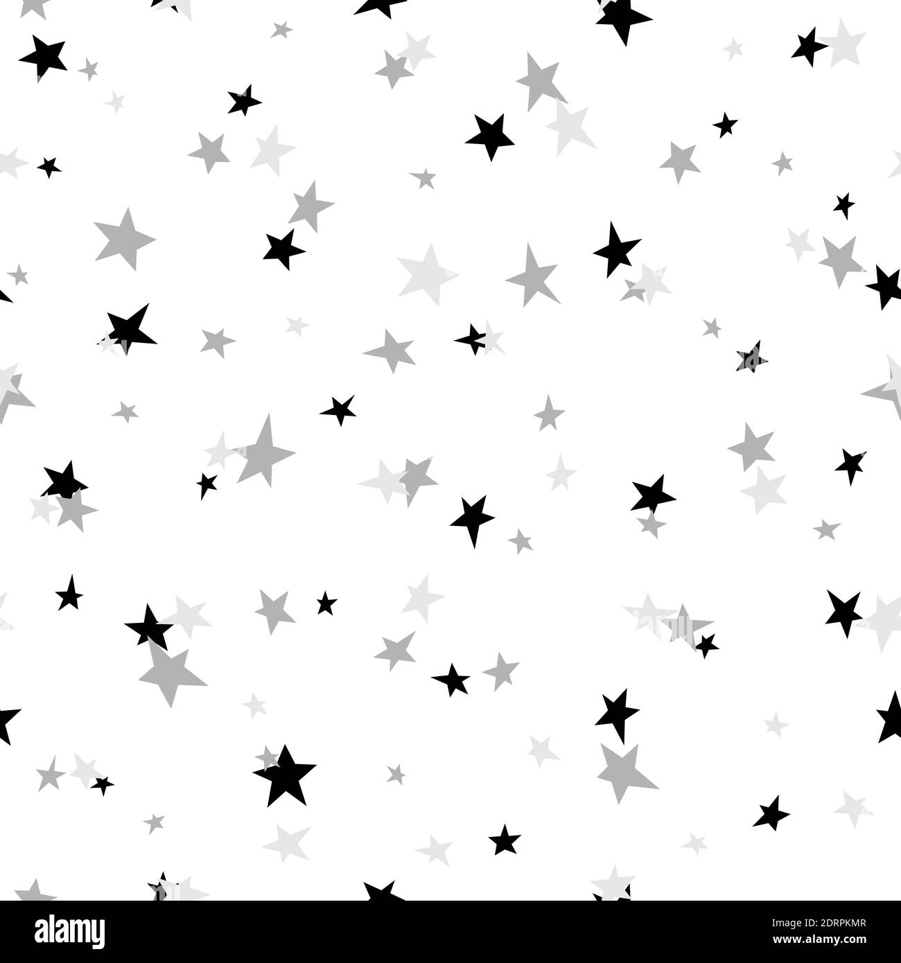 Seamless abstract pattern with black and grey hand drawn shabby stars ...