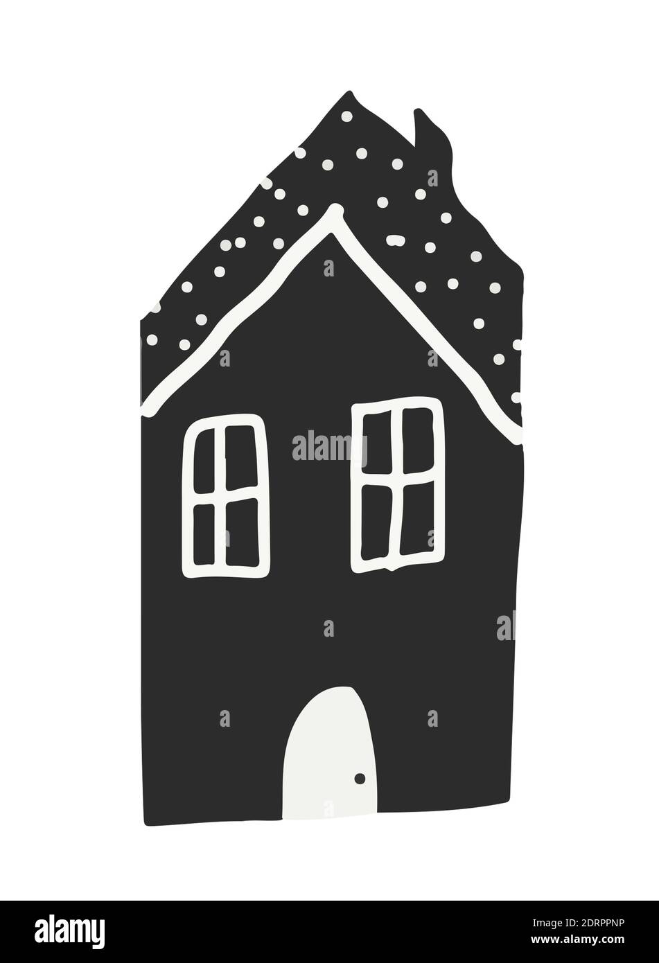 Doodle scandinavian style houses. Graphic  set. All elements are isolated Stock Photo