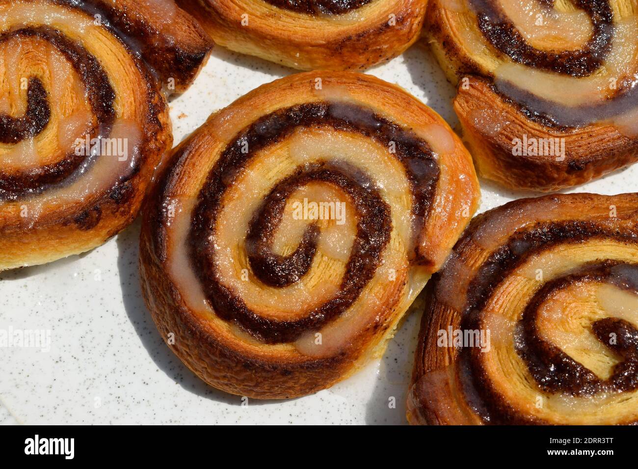 Homemade Vegan Cinnamon Rolls Made Without Eggs or Dairy Stock Photo