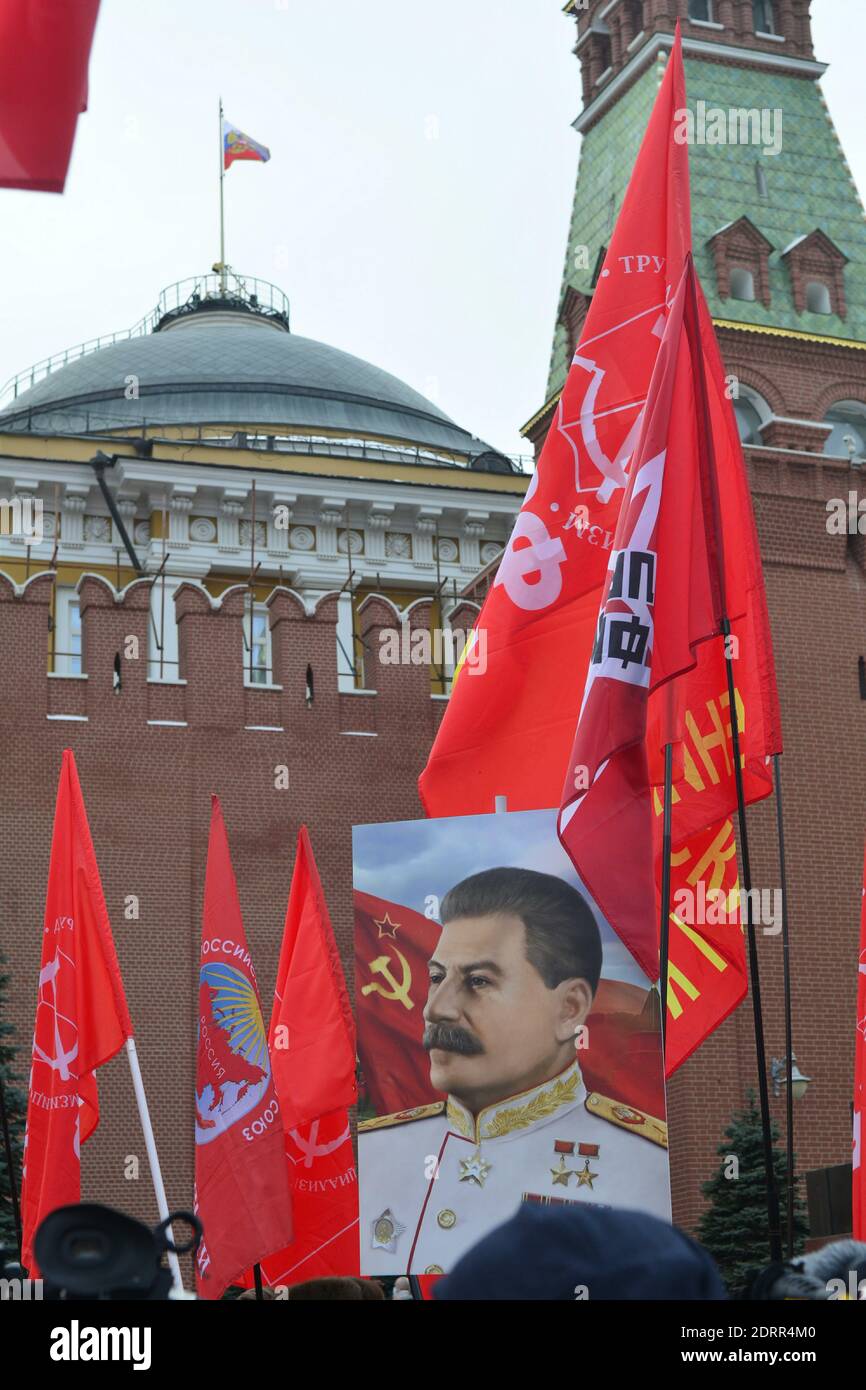 Flower-laying ceremony at the grave of Joseph Stalin (Dzhugashvili) at ...