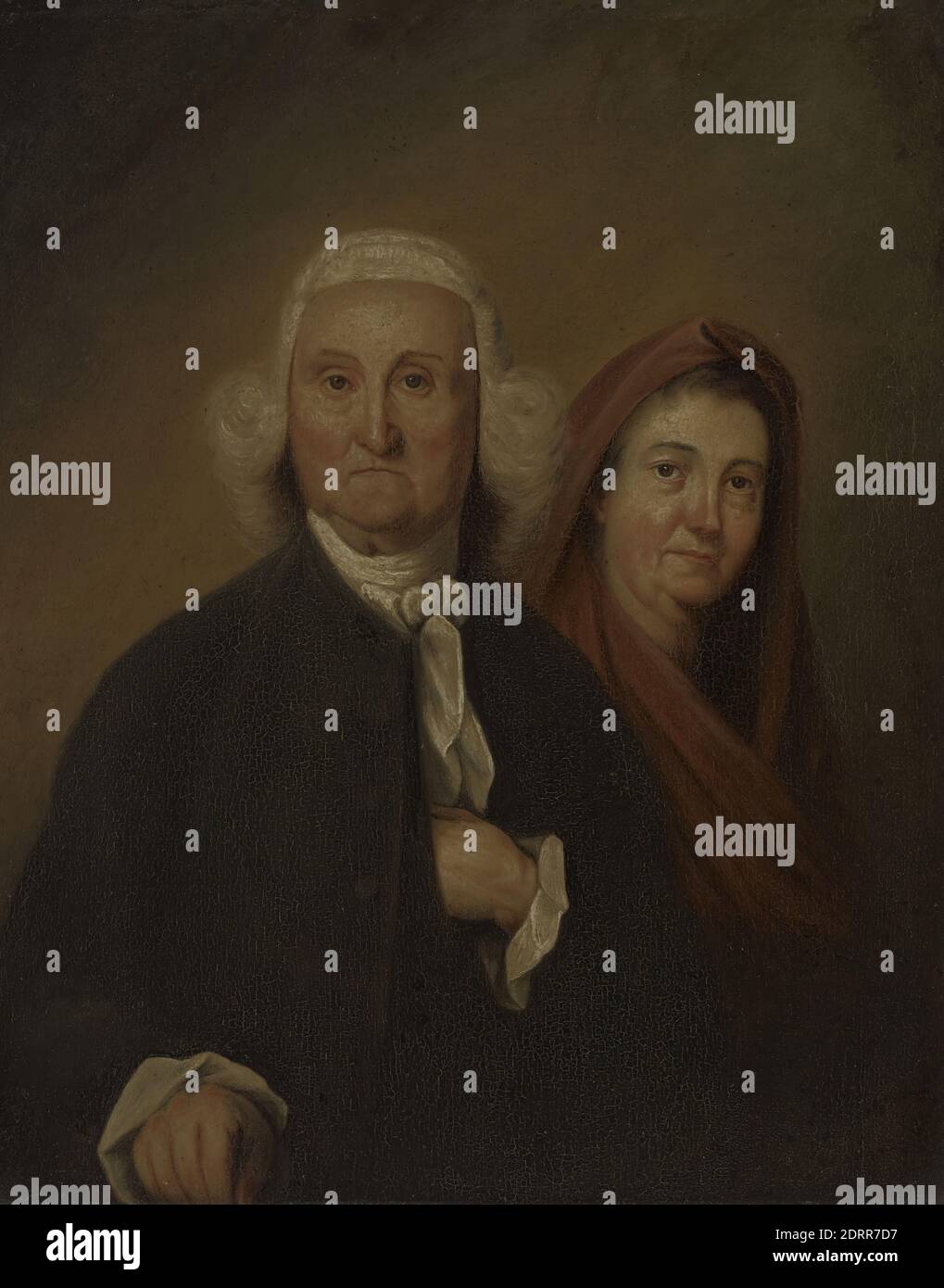 Artist: John Trumbull, American, 1756–1843, Governor Jonathan Trumbull, Sr. (1710-1785), LL.D. 1779 and Mrs. Trumbull (Faith Robinson) (1718-1780), Oil on wood, 13 3/8 × 10 in. (34 × 25.4 cm), American, 18th century, Paintings Stock Photo