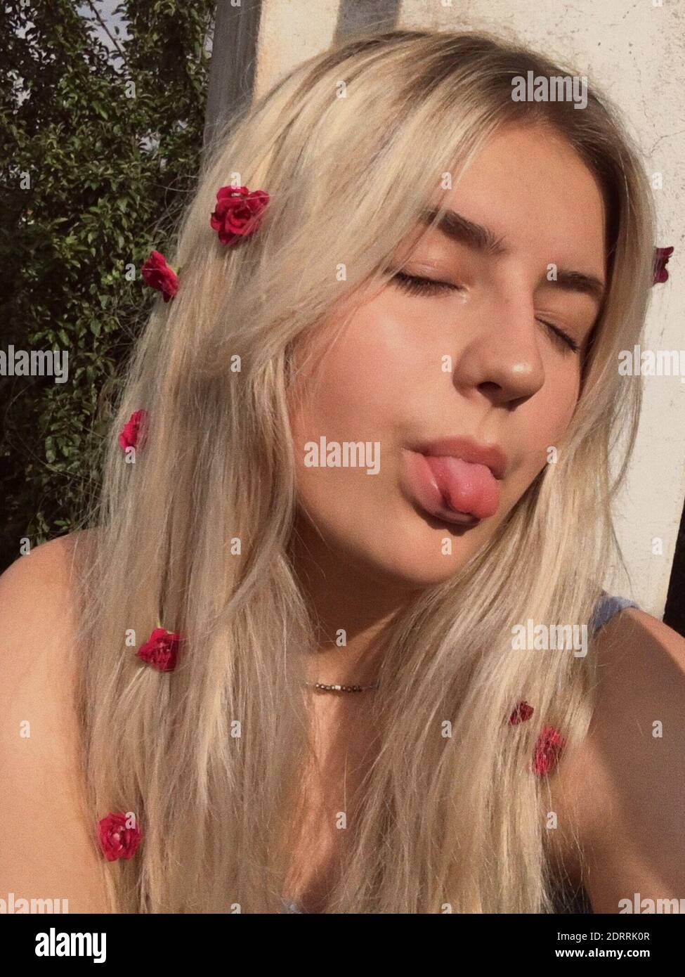 Long Tongue Woman Blond Hi-res Stock Photography And Images - Alamy