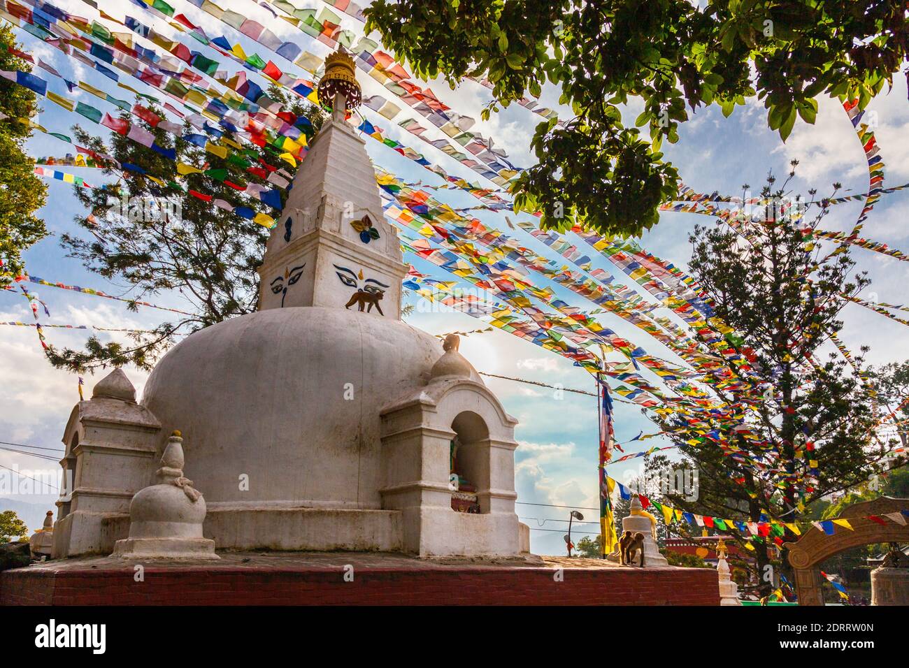 Stupa near Swayambhu, Kathmandu, Nepal Stock Photo
