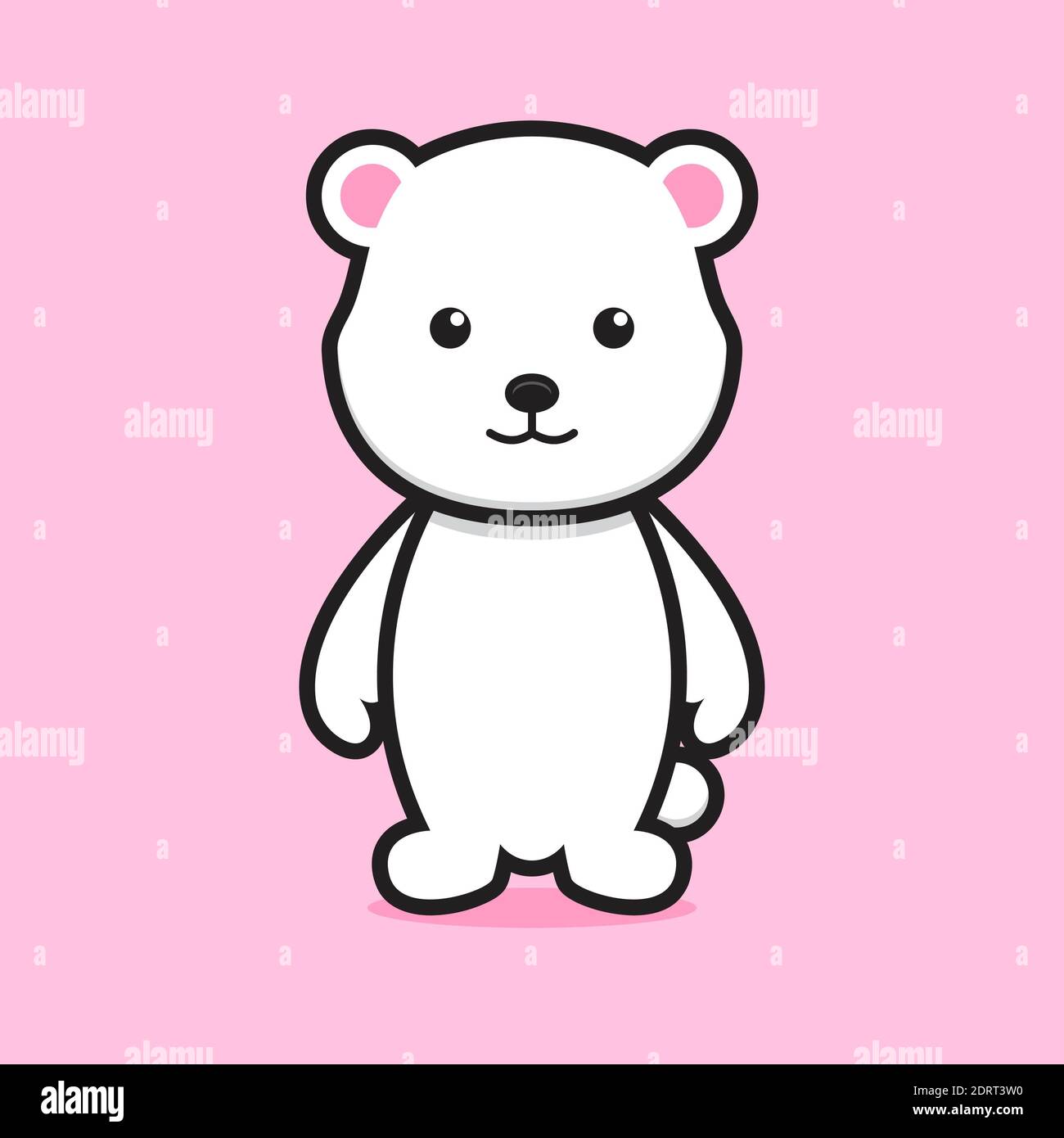 cute white bear cartoon character with smile face. design isolated on