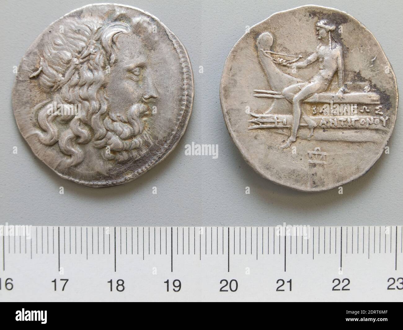 Ruler: Antigonus III Doson, King of Macedonia, 263–221 B.C., ruled 229–221 B.C.Mint: Macedonia, Coin of Antigonus III Doson from Macedonia, 229–221 B.C., Silver, 16.94 g, 5:00, 32.9 mm, Made in Macedonia, Greek, 3rd century B.C., Numismatics Stock Photo