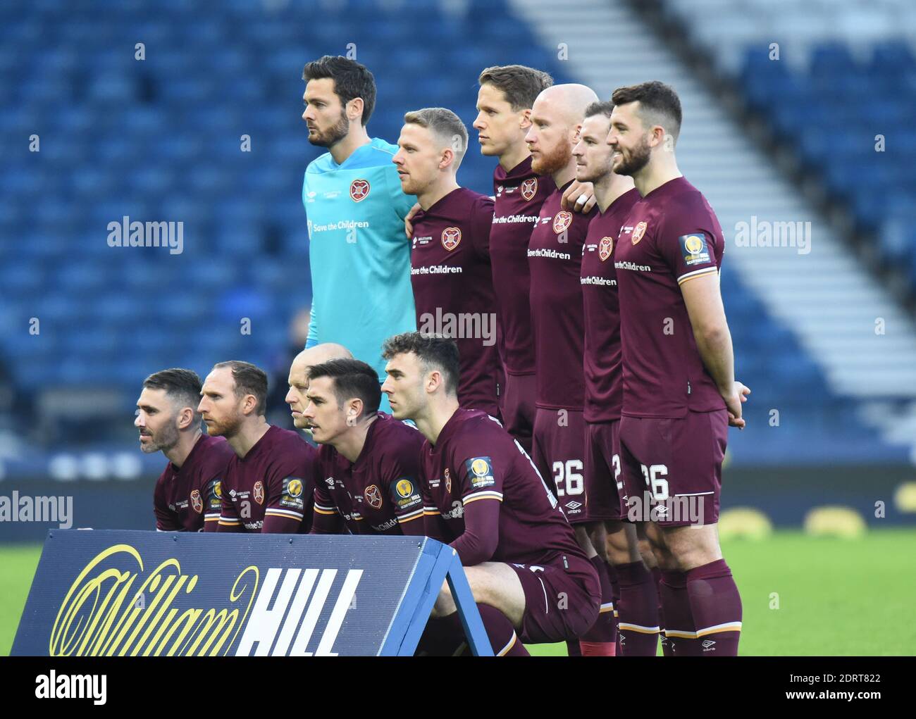 Hampden Park, Glasgow, Scotland, UK.  20th December, 2020. William Hill Scottish Cup Final 2019-20.  Hearts Team . Credit: eric mccowat/Alamy Live News Stock Photo